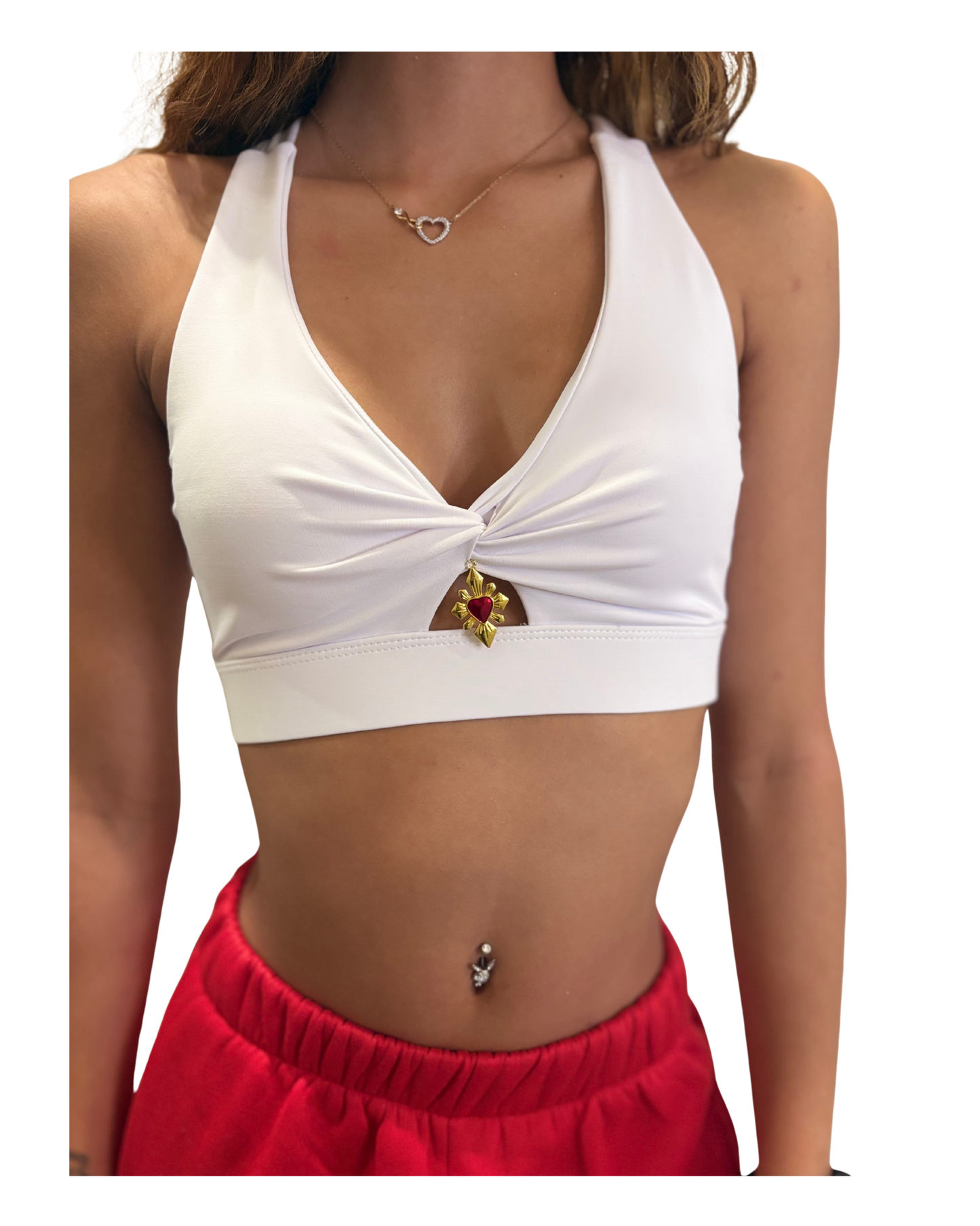 RAW GODDESS Sacred Heart Cross back Bra