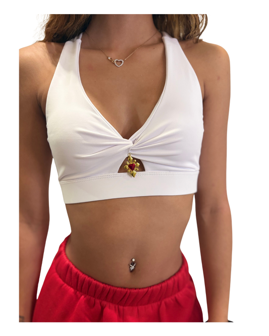 RAW GODDESS Sacred Heart Cross back Bra